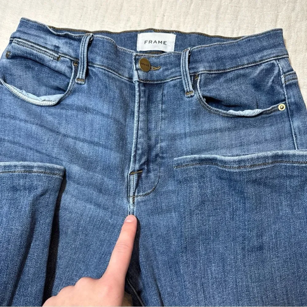 Frame Le High Straight Bestia Mid Wash Jeans size 29